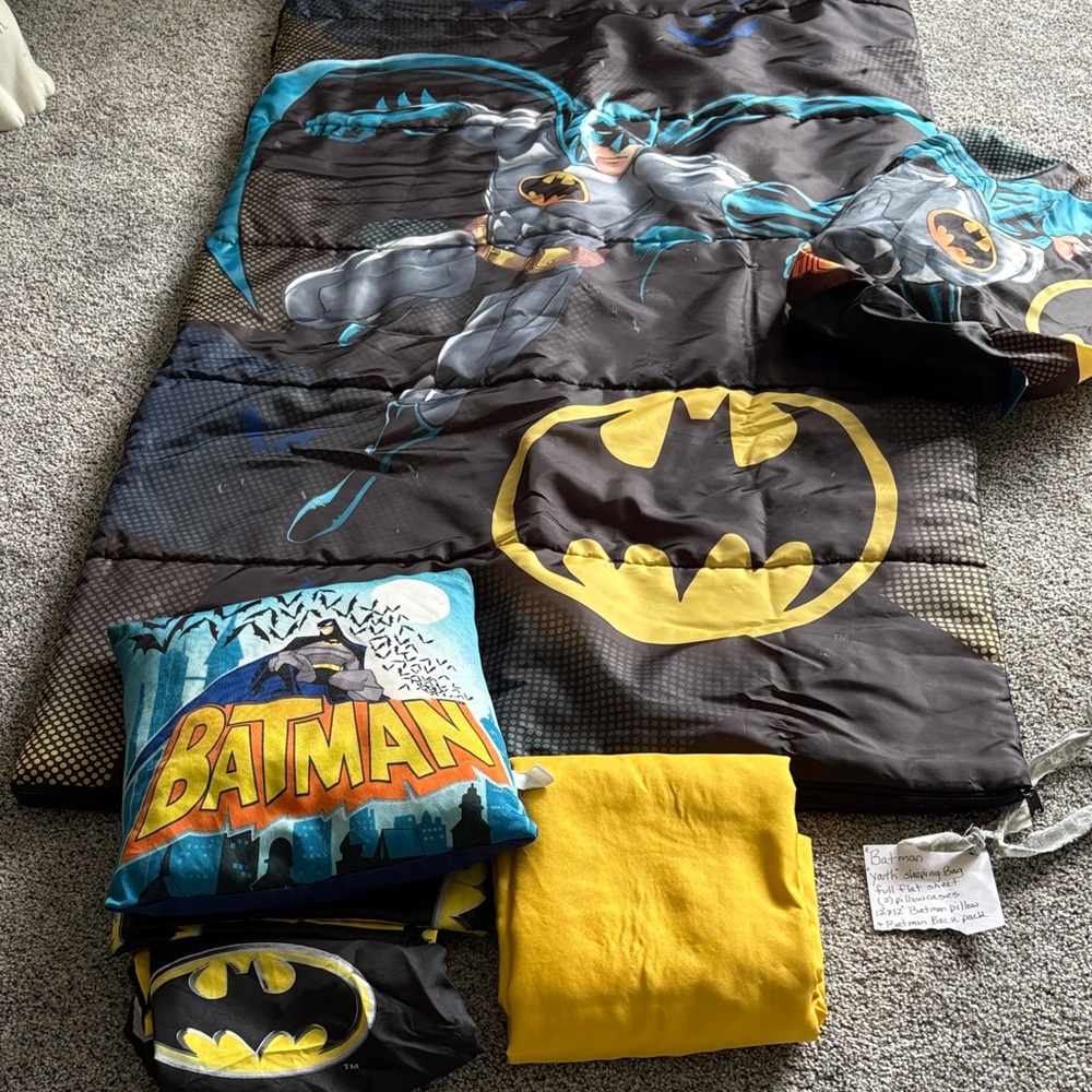 Batman Themed Bedding Set & Sleeping Bag